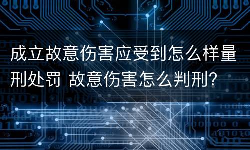 成立故意伤害应受到怎么样量刑处罚 故意伤害怎么判刑?