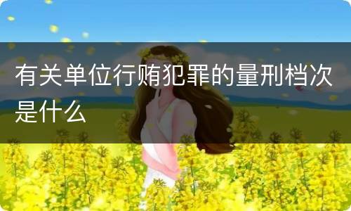有关单位行贿犯罪的量刑档次是什么