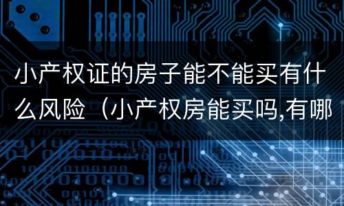 小产权证的房子能不能买有什么风险（小产权房能买吗,有哪些风险?）