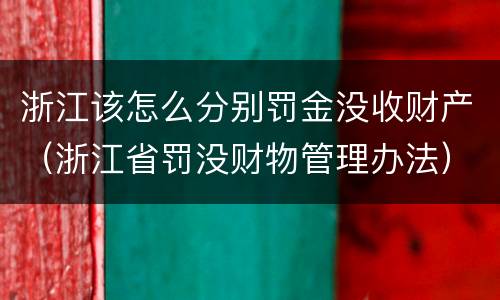 浙江该怎么分别罚金没收财产（浙江省罚没财物管理办法）