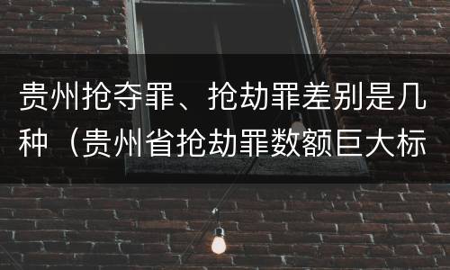 贵州抢夺罪、抢劫罪差别是几种（贵州省抢劫罪数额巨大标准）