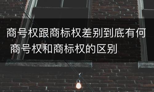 商号权跟商标权差别到底有何 商号权和商标权的区别