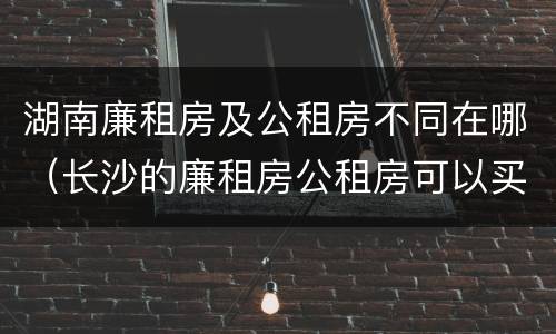 湖南廉租房及公租房不同在哪（长沙的廉租房公租房可以买卖吗?）