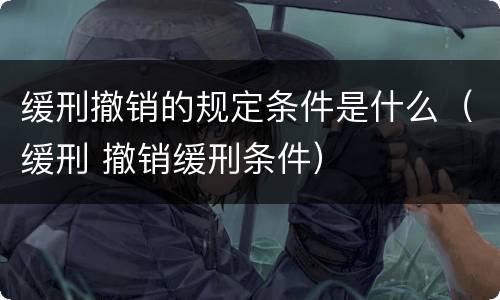 缓刑撤销的规定条件是什么（缓刑 撤销缓刑条件）