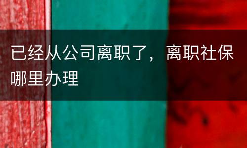 已经从公司离职了，离职社保哪里办理