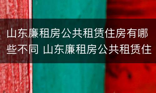 山东廉租房公共租赁住房有哪些不同 山东廉租房公共租赁住房有哪些不同的
