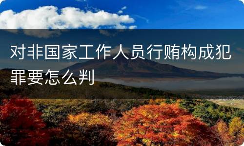 对非国家工作人员行贿构成犯罪要怎么判