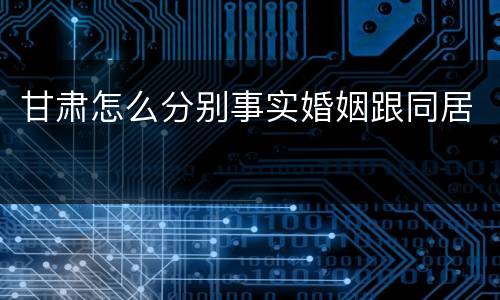 甘肃怎么分别事实婚姻跟同居