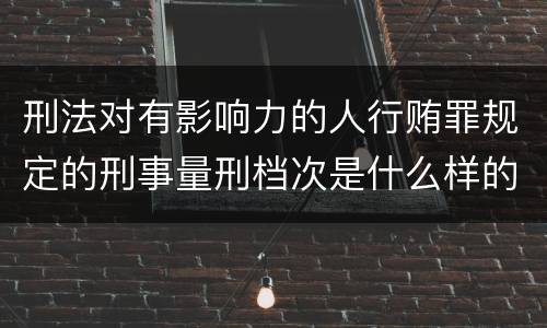 刑法对有影响力的人行贿罪规定的刑事量刑档次是什么样的