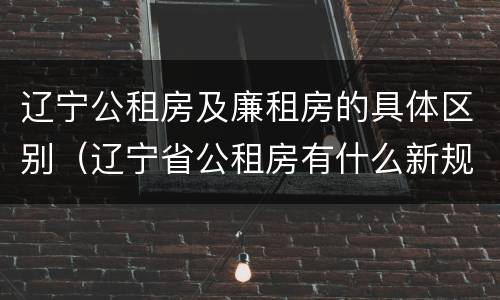 辽宁公租房及廉租房的具体区别（辽宁省公租房有什么新规定）
