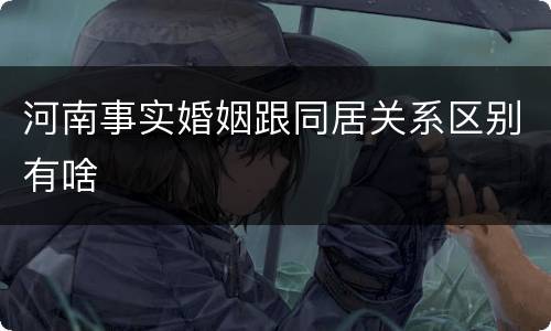 河南事实婚姻跟同居关系区别有啥