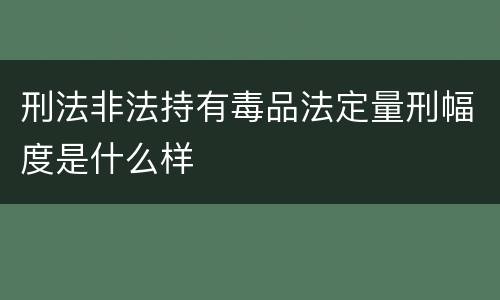刑法非法持有毒品法定量刑幅度是什么样