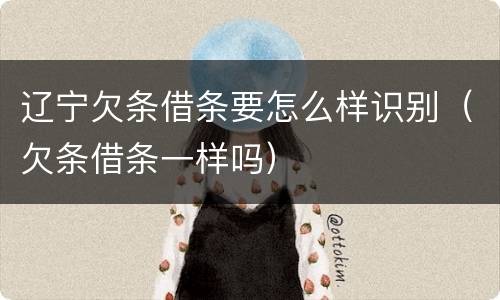 辽宁欠条借条要怎么样识别（欠条借条一样吗）