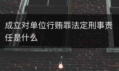 成立对单位行贿罪法定刑事责任是什么