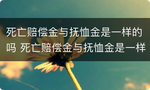 死亡赔偿金与抚恤金是一样的吗 死亡赔偿金与抚恤金是一样的吗知乎