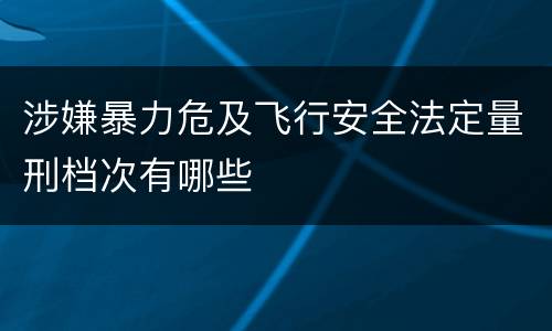 涉嫌暴力危及飞行安全法定量刑档次有哪些
