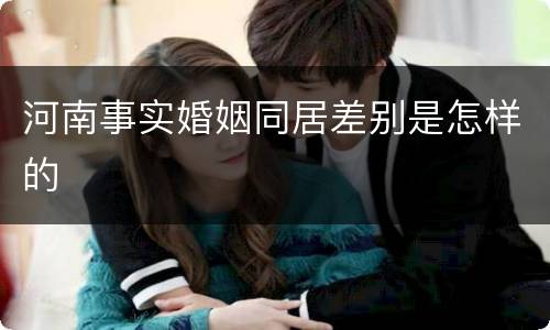 河南事实婚姻同居差别是怎样的