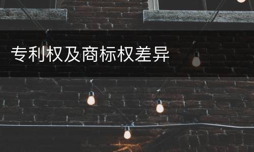 专利权及商标权差异