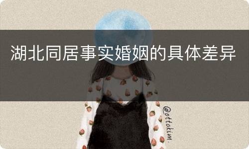 湖北同居事实婚姻的具体差异