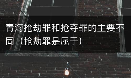 青海抢劫罪和抢夺罪的主要不同（抢劫罪是属于）