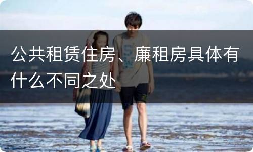 公共租赁住房、廉租房具体有什么不同之处