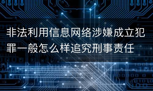 非法利用信息网络涉嫌成立犯罪一般怎么样追究刑事责任