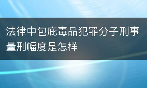 法律中包庇毒品犯罪分子刑事量刑幅度是怎样