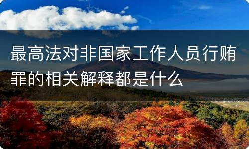 最高法对非国家工作人员行贿罪的相关解释都是什么