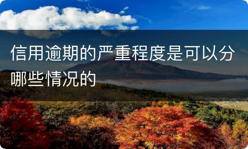 信用逾期的严重程度是可以分哪些情况的