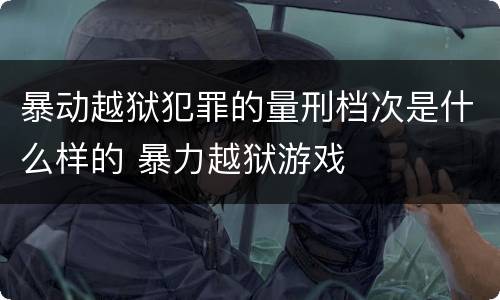 暴动越狱犯罪的量刑档次是什么样的 暴力越狱游戏