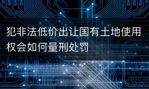 犯非法低价出让国有土地使用权会如何量刑处罚