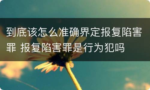 到底该怎么准确界定报复陷害罪 报复陷害罪是行为犯吗