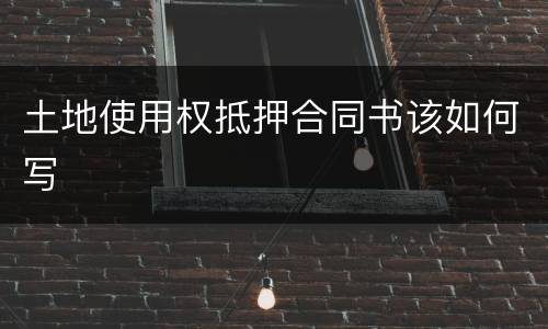 土地使用权抵押合同书该如何写