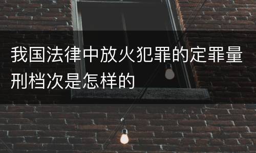 我国法律中放火犯罪的定罪量刑档次是怎样的