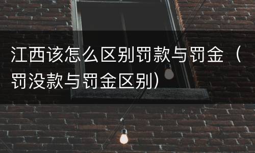 江西该怎么区别罚款与罚金（罚没款与罚金区别）