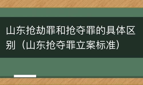 山东抢劫罪和抢夺罪的具体区别（山东抢夺罪立案标准）