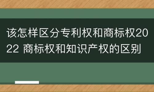 该怎样区分专利权和商标权2022 商标权和知识产权的区别