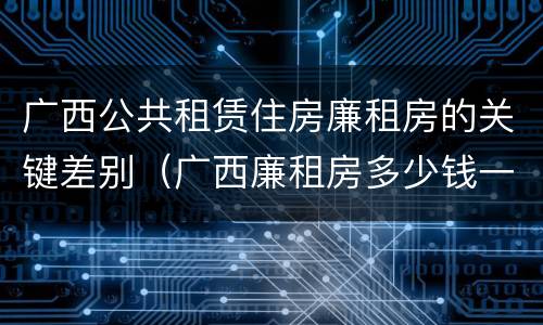 广西公共租赁住房廉租房的关键差别（广西廉租房多少钱一个月）