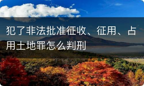 犯了非法批准征收、征用、占用土地罪怎么判刑