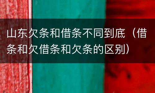 山东欠条和借条不同到底（借条和欠借条和欠条的区别）