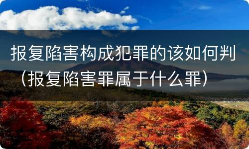报复陷害构成犯罪的该如何判（报复陷害罪属于什么罪）