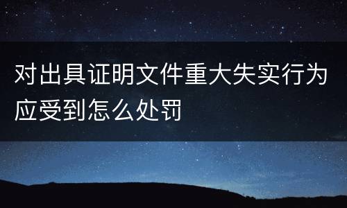 对出具证明文件重大失实行为应受到怎么处罚