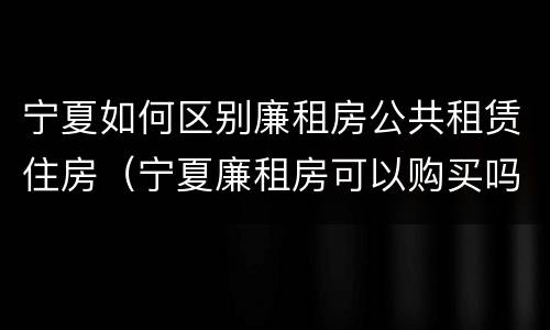宁夏如何区别廉租房公共租赁住房（宁夏廉租房可以购买吗）