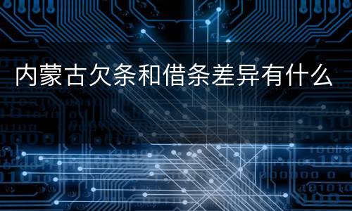 内蒙古欠条和借条差异有什么