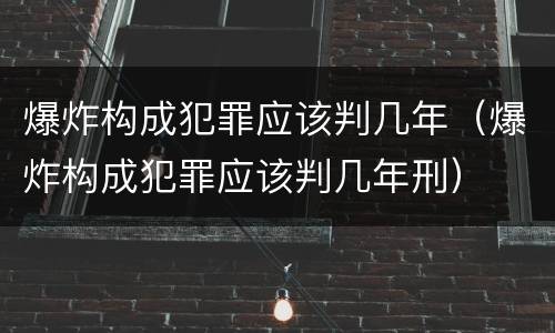 爆炸构成犯罪应该判几年（爆炸构成犯罪应该判几年刑）