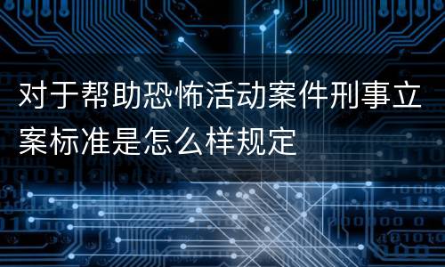 对于帮助恐怖活动案件刑事立案标准是怎么样规定