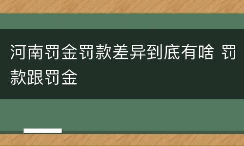 河南罚金罚款差异到底有啥 罚款跟罚金