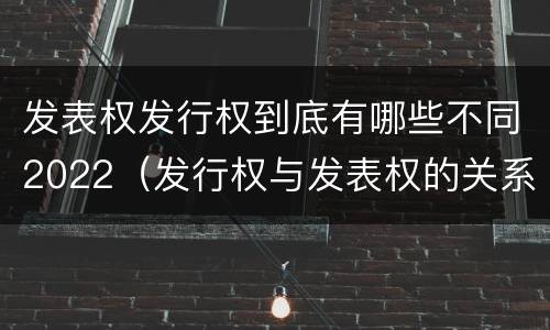 发表权发行权到底有哪些不同2022（发行权与发表权的关系）