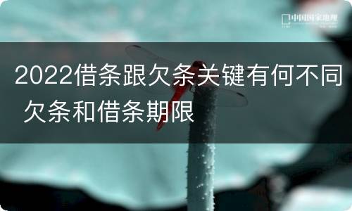 2022借条跟欠条关键有何不同 欠条和借条期限