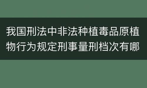 我国刑法中非法种植毒品原植物行为规定刑事量刑档次有哪些